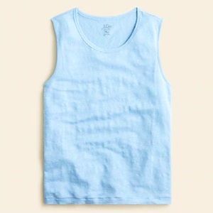 NWT J Crew Tank Linen Blue Mist Sz Large
